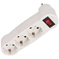 Acobonline Adaptador plano con interruptor… (tres enchufes schuk)